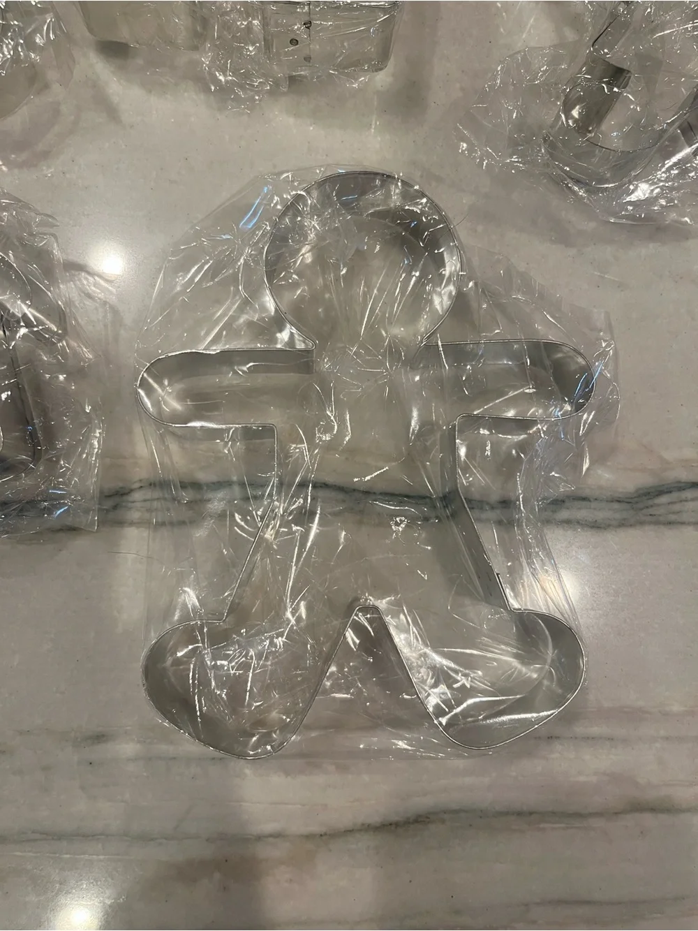 Crate&Barrel Gingerbread Family Cookie Cutter Set with Tin